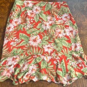 Jones New York Signature Women’s Silk Skirts Orange Floral Size 4